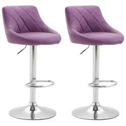 Set de 2 scaune de bar Lazio din piele ecologică, culoare C, violet