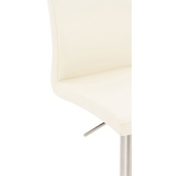 Scaun de bar Cadiz, piele ecologică, oțel inoxidabil, culoare crem