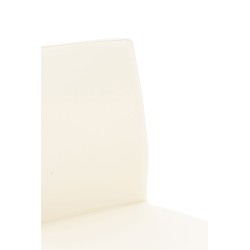 Scaun de bar Cadiz, piele ecologică, oțel inoxidabil, culoare crem