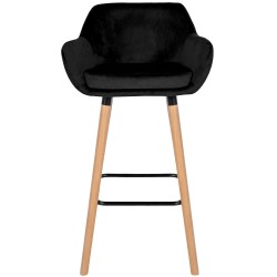 Scaun de bar Grant din catifea neagră