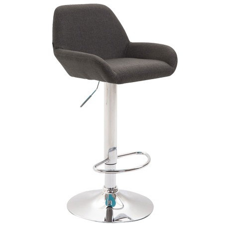 Scaun de bar Braga din material textil cromat gri închis