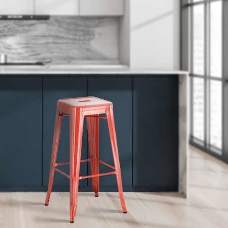 Set de 4 scaune de bar Joshua roșii
