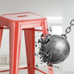 Set de 4 scaune de bar Joshua roșii