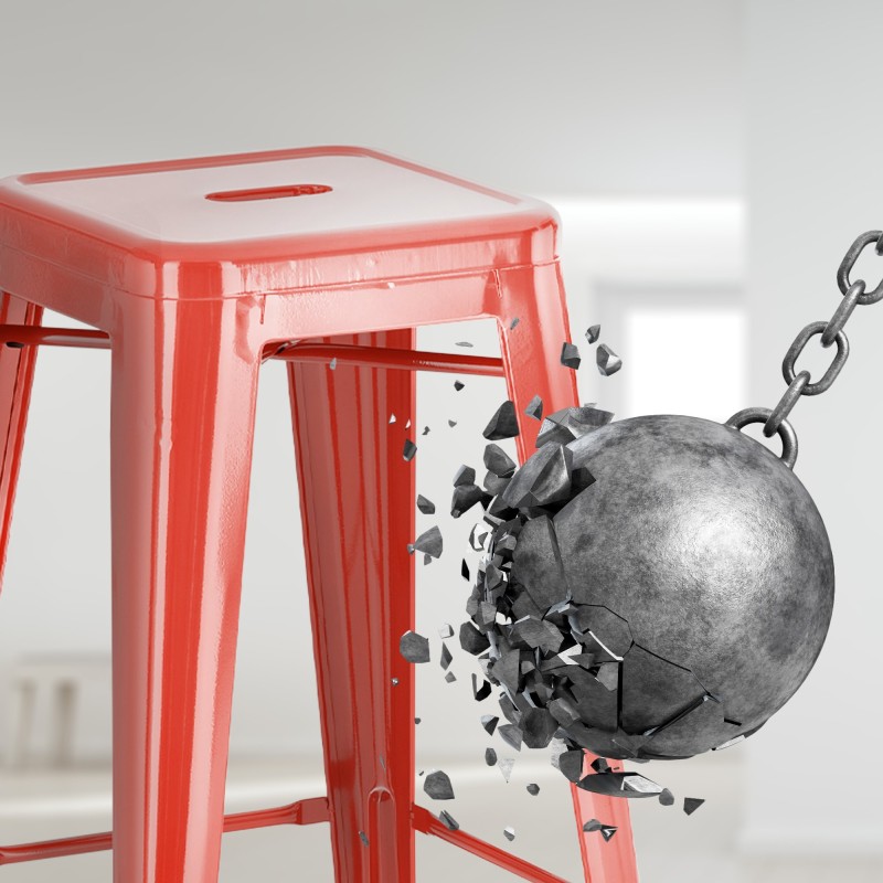 Set de 4 scaune de bar Joshua roșii