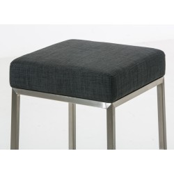 Set de 2 scaune de bar Montreal 85 din material textil gri închis din oțel inoxidabil