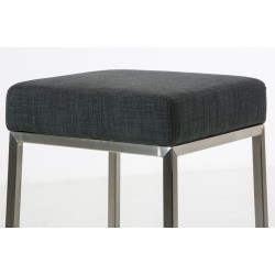 Set de 2 scaune de bar Montreal 85 din material textil gri închis din oțel inoxidabil