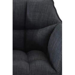 Set de 2 scaune de bar din material textil Damaso și oțel inoxidabil gri închis