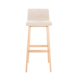 Set de 2 scaune de bar Hoover din material textil Natura crem