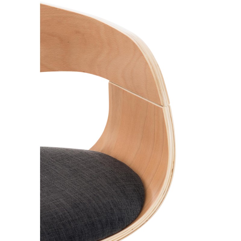 Set de 2 scaune de bar Kingston C, material textil natural/gri închis