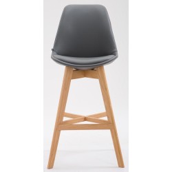 Set de 2 scaune de bar din piele ecologică Cannes natura gri