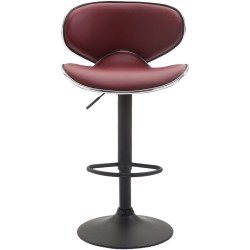 Set de 2 scaune de bar Las Vegas V2 din piele ecologică neagră și vișinie