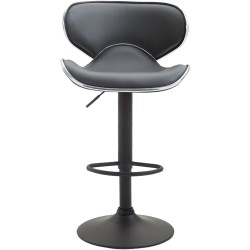 Set de 2 scaune de bar Las Vegas V2 din piele ecologică neagră și gri
