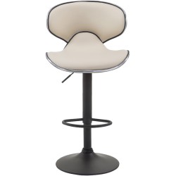Set de 2 scaune de bar Las Vegas V2 din piele ecologică neagră și crem