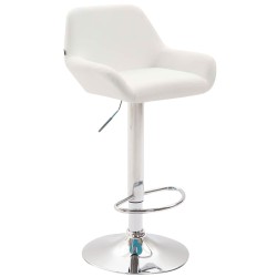 Set de 2 scaune de bar Braga din piele ecologică albă cromată