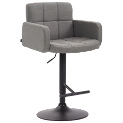 Scaun de bar Los Angeles, material textil gri negru