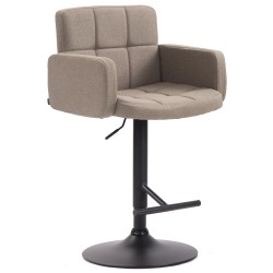 Scaun de bar Los Angeles, material textil negru taupe