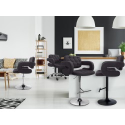 Scaun de bar Dublin FABRIC negru