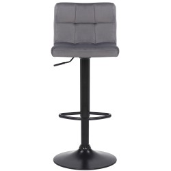 Set de 2 scaune de bar Feni din catifea gri