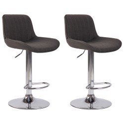 Set de 2 scaune de bar Lentini din material textil cromat gri închis