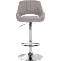 Scaun de bar Milet din material textil gri crom