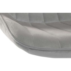 Scaun de bar Toni din catifea gri și crom