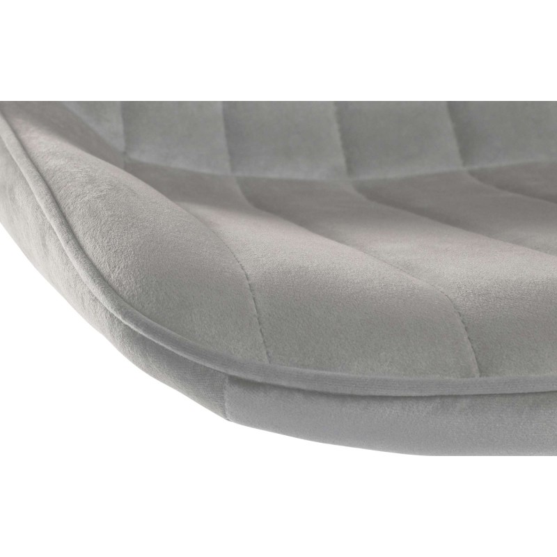 Scaun de bar Toni din catifea gri și crom