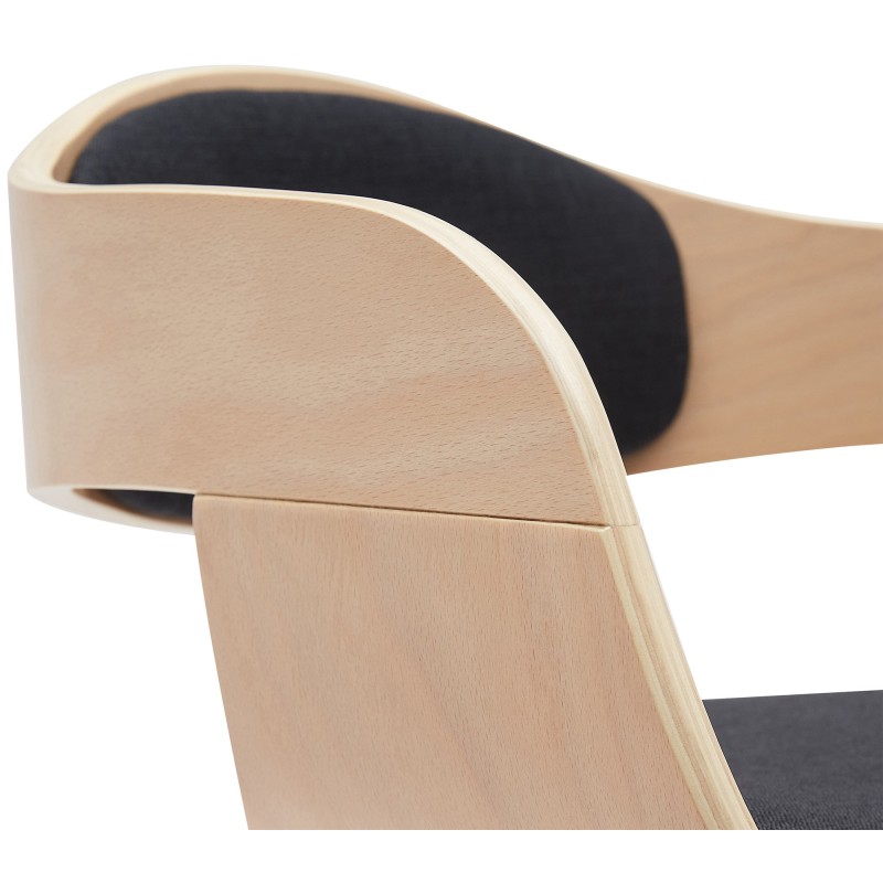 Scaun de bar Kingston B din material textil natural/negru