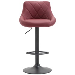 Scaun de bar Lazio din piele ecologică neagră și vișinie