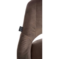 Scaun de bar Milet din catifea cromată maro