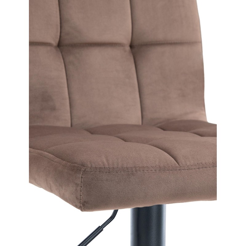 Scaun de bar Peru din catifea neagră și maro