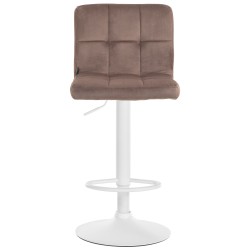 Scaun de bar Peru din catifea albă și maro