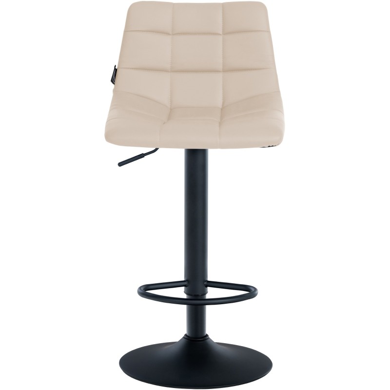 Scaun de bar Jerry din piele ecologică neagră și crem