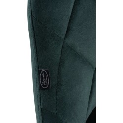 Scaun de bar Lazio din catifea albă și verde închis