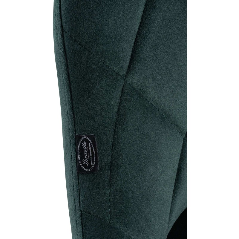 Scaun de bar Lazio din catifea albă și verde închis