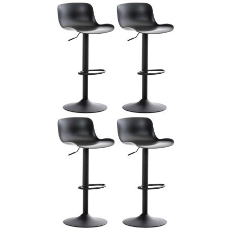 Set de 4 scaune de bar Almada negre
