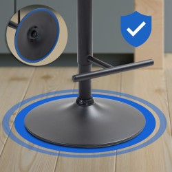 Scaun de bar Damar din material textil negru și gri