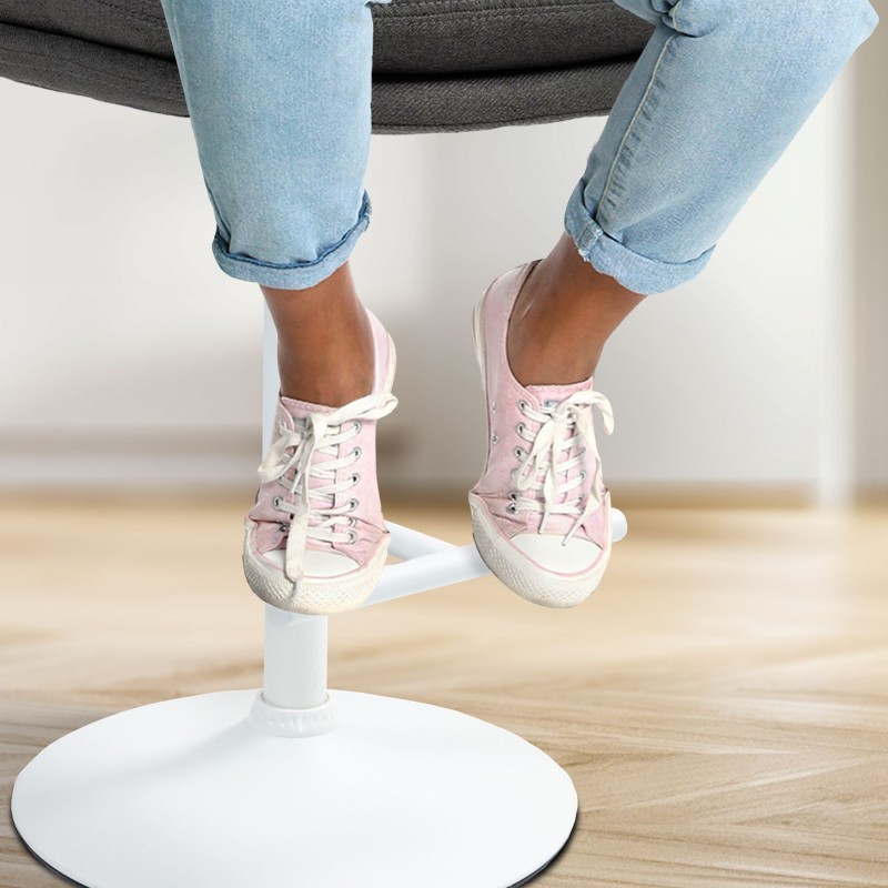 Scaun de bar din material textil Damar, alb și gri închis