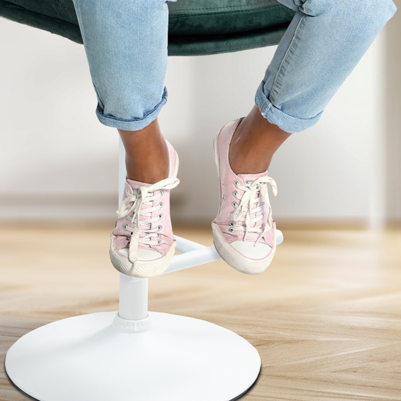 Scaun de bar Damar din catifea albă și verde