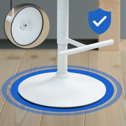 Scaun de bar Damar din piele ecologică albă și neagră