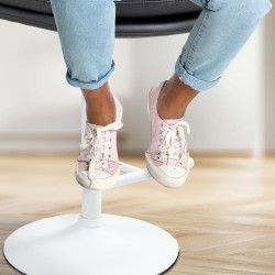 Scaun de bar Damar din piele ecologică albă și neagră