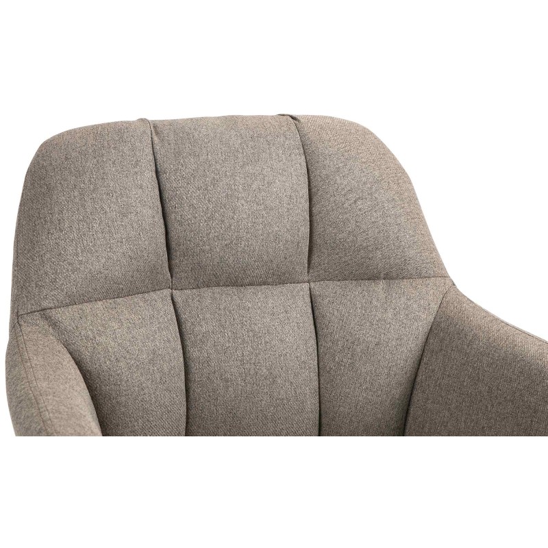 Scaun de bar Natoma din material textil alb-gri taupe