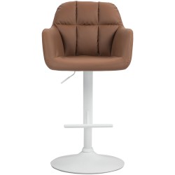 Scaun de bar Natoma din piele ecologică albă și maro deschis