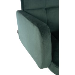 Scaun de bar Los Angeles din catifea albă și verde închis