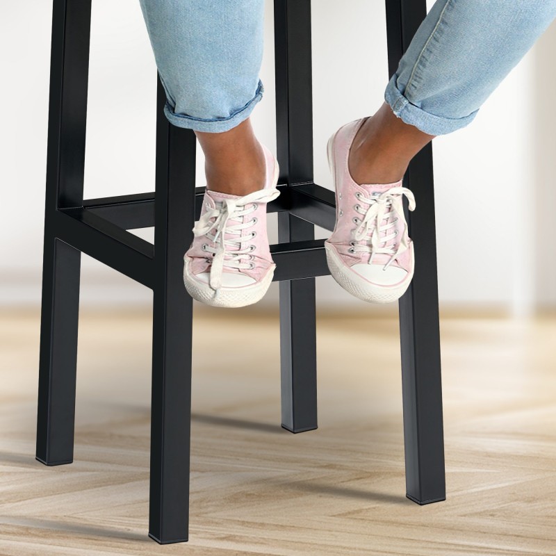 Scaun de bar Taylor B85 din piele ecologică crem