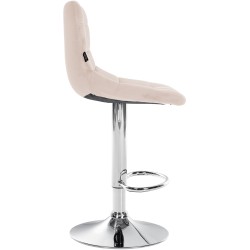 Set de 2 scaune de bar Jerry din catifea bej cromată