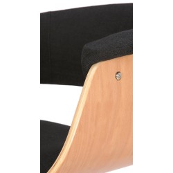 Set de 2 scaune de bar Vestal din material textil natural/negru