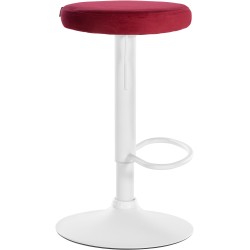 Set de 2 scaune de bar Ponte din catifea albă și roșie