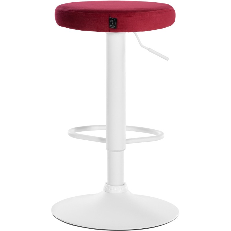 Set de 2 scaune de bar Ponte din catifea albă și roșie