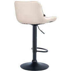Scaun de bar Vonore din piele ecologică neagră crem