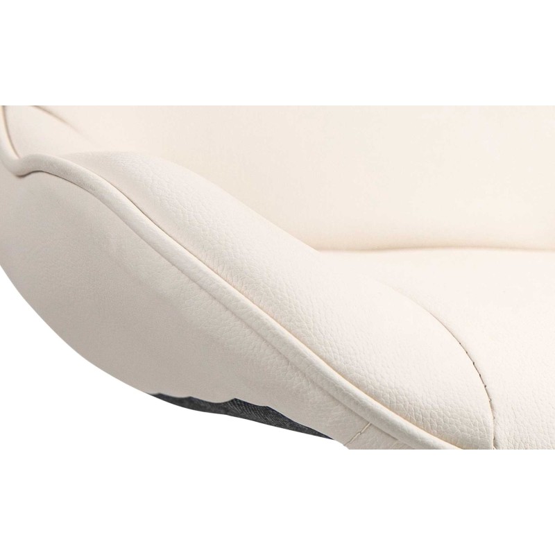 Scaun de bar Vonore din piele ecologică neagră crem